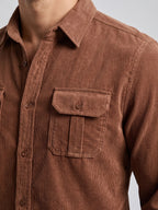 Heren Slim Fit Twill Overhemd van Katoen