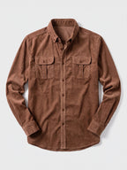 Heren Slim Fit Twill Overhemd van Katoen
