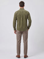 Heren Slim Fit Twill Overhemd van Katoen