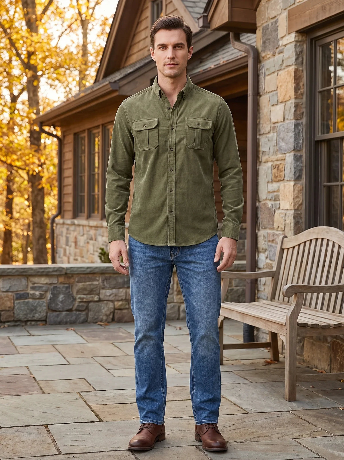 Heren Twill Overhemd van Katoen